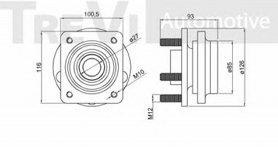 TREVI AUTOMOTIVE wb1116 -  Комплект подшипника ступицы колеса